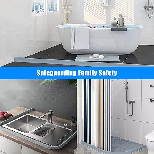 jackfru Barrière d'eau autocollante - Hauteur : 7,62 cm - Barrière d'eau - Bande de protection contre les éclaboussures - Pour sol de douche - Blanc (1,5 m x 7,62 cm) - Nail Gallerys