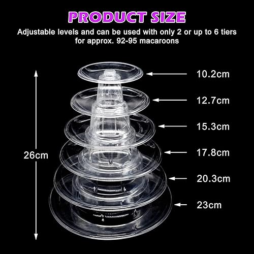 6Couches Ronde Macaron Tour Support À Gâteau, Macaron Tour De Gateau Stand, Présentoir À Macarons Support De, Gâteau Rond Transparent Cupcake Macarons pour Macarons Desserts Cupcakes Fête Prénatale - Nail Gallerys
