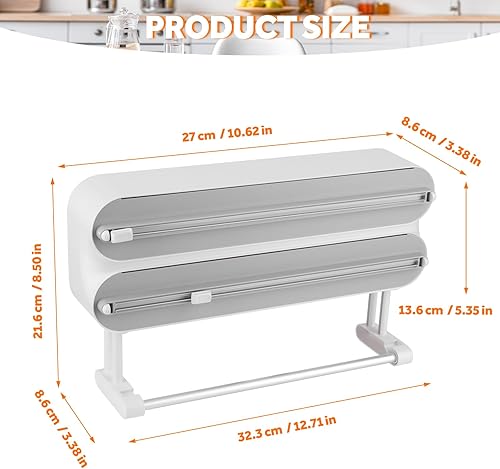 Distributeur de papier essuie-tout de cuisine, distributeur de papier en plastique, distributeur de papier mural, facile à installer, distributeur de papier essuie-tout de cuisine (blanc) - Nail Gallerys