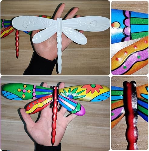 Zayookey 4 Pièces Metal Dragonfly Wall Hanging Coloré Métal Libellule Mur Art Sculpture Décorations pour Salon, Maison, Chambre, Jardin, terrasse, Porche ou clôture (E) - Nail Gallerys