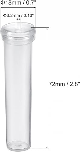 sourcing map Tubes d᾽eau florale avec bouchon 0,6' ID x 2,8' bouteille en plastique pour arrangement fleurs plantes transparent 25Pcs - Nail Gallerys