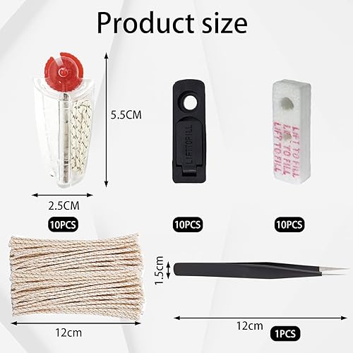 AMSNINK Lot de 10 pierres à feu et 10 mèches pour Zippo & Clipper, 31 accessoires de briquet à essence avec tampons, feutre et pince à épiler – Kit d'entretien complet pour briquet - Nail Gallerys