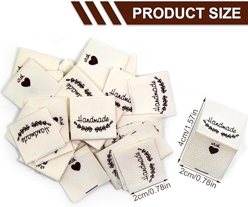 WeddHuis 100 pcs Etiquettes pour vêtements Etiquettes pour couture à la main Etiquettes pour tissus Etiquettes pour textiles Accessoires de couture pour vêtements - Nail Gallerys