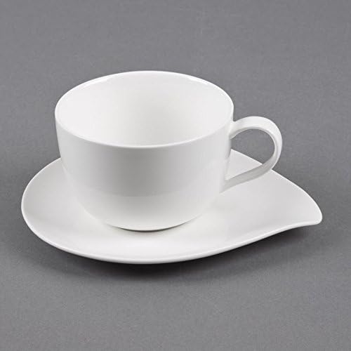 TABLE PASSION - COFFRET 2 TASSES + SOUS TASSES MAXI DEJEUNE 55CL GOUTTE PORCELAINE BLANCHE - Nail Gallerys