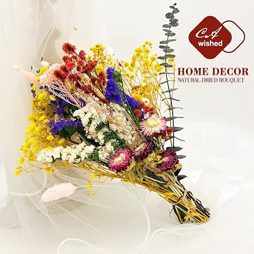 CAwished Bouquet de Fleurs séchées Naturelles pour la décoration de la Maison Table Boho Fleurs Naturelles fabriquées à partir de Vraies Fleurs pour la décoration du Salon Arrangement de Mariage - Nail Gallerys