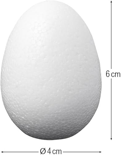 Ideen mit Herz | Œufs en polystyrène | Lot de 10 | 6 cm de haut, Ø env. 4 cm | Ébauches pour le bricolage - Nail Gallerys