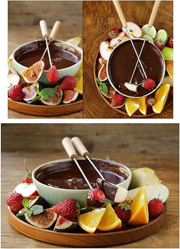 Lot de 12 fourchettes à escargot en acier inoxydable avec manche rond en bois - Nail Gallerys