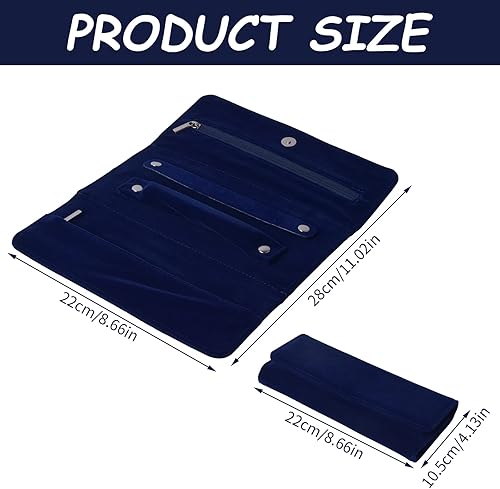 Naapesi Rouleaux de Bijoux, Trousse à Bijoux de Voyage, Sac à Bijoux de Voyage Pliable, Pochette de Voyage à Bijoux en Velours, Organisateur de Bijoux, pour Collier Bracelets Boucles d'oreilles Bagues - Nail Gallerys