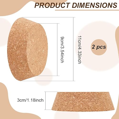 BENECREAT 2 Paquet Bouchons de Bouteille en Liège, 11x9cm Couvercles en Liège de Bouchons en Liège Coniques pour Bouteille de Vin Poterie Bouteille en Verre de Bière DIY Décro 3cm D'Épaisseur - Nail Gallerys