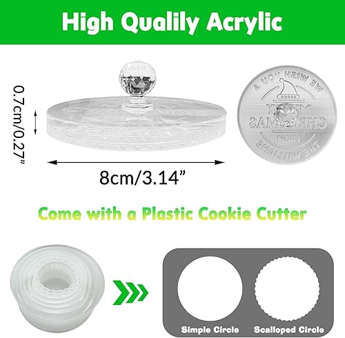 Tampon à biscuits personnalisé pour la cuisson des cookies de Noël avec nom de famille pour mariage, anniversaire, fête prénatale - Nail Gallerys