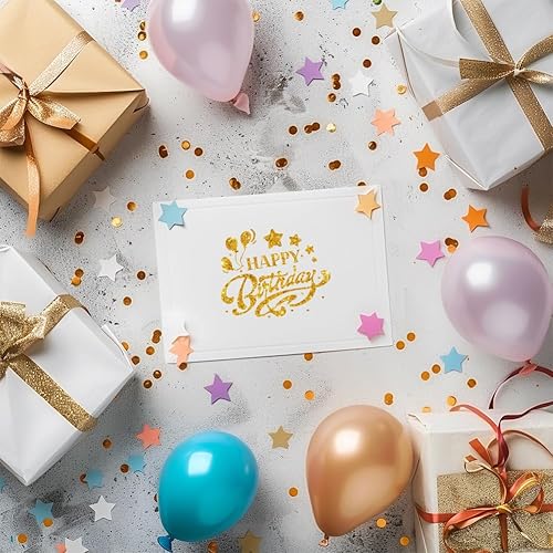 GLOBLELAND Tampons Transparents Décoratifs Joyeux Anniversaire pour la Fabrication de Cartes Texte D'Anniversaire Tampons Transparents pour Bricolage Scrapbooking Album Photo Journal - Nail Gallerys