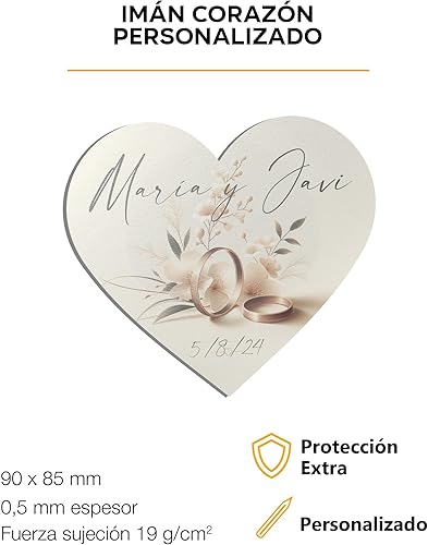 Aiman GZ. Lot de 10 aimants avec photo personnalisable en forme de cœur 6,1 x 5,5 cm - Réfrigérateur publicitaire - Cadeau de baptême, mariage, communion original - Finition brillante - Nail Gallerys