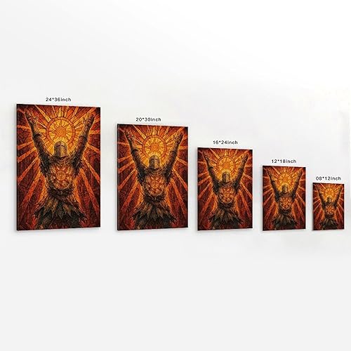 sdnkbro Dark Souls Solaire Poster décoratif sur toile avec inscription « Raise Your Hands And Praise The Sun » - Décoration murale moderne pour chambre à coucher (60 x 90 cm) - Nail Gallerys