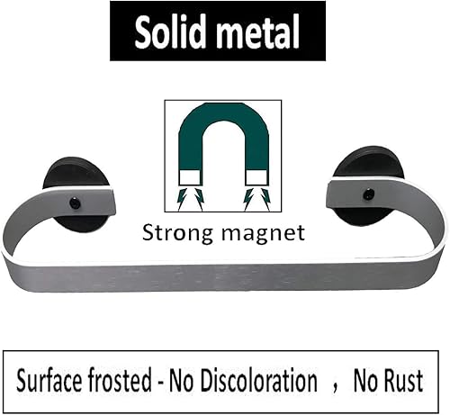 Barre porte-serviettes magnétique pour réfrigérateur, évier de cuisine, lave-vaisselle, idéal pour les armoires de cuisine en métal. Pas de perçage ni d'outils d'installation - Blanc - Nail Gallerys