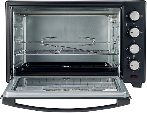 DIGIQUEST Four électrique ventilé 38 litres avec rôtissoire, 1600 W, minuterie 60 min, arrêt automatique et éclairage intérieur, double verre trempé, conforme aux nouvelles réglementations CE A13/EK1 - Nail Gallerys