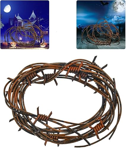 2 Pcs Halloween Faux Rouillé Barbelé Barboli en Plastique Barre Barbelée De Cordes De Cordes De Décoration De Fête (241x0.5cm) - Nail Gallerys