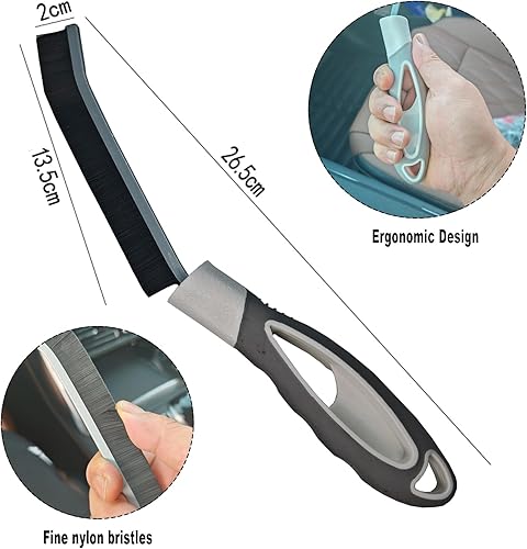 Lot de 2 brosses de nettoyage pour salle de bain, carrelage de salle de bain, outil de nettoyage en aluminium pour la maison, la cuisine, les toilettes, les fenêtres, les robinets, les joints, la - Nail Gallerys