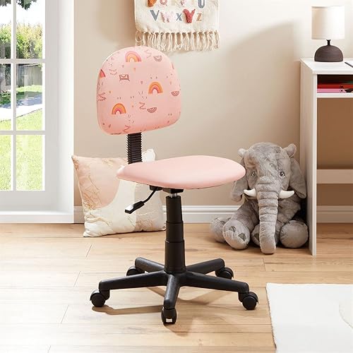 IDIMEX Chaise de Bureau pour Enfant Alpaca Fauteuil pivotant et Ergonomique sans accoudoirs, siège à roulettes avec Hauteur réglable, revêtement en synthétique Rose avec Motif Lama - Nail Gallerys