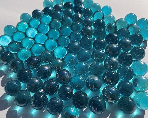FAIRY TAIL & GLITZER FEE Boules décoratives en verre bleu turquoise transparent 16 mm 500 g - Nail Gallerys