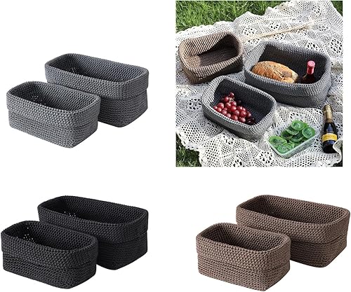 Paniers Stockage Rangement Grands Petits Tissus Panier Rangement Pépinière Pratique pour Les Étagères Closet Tabletop Organization - Nail Gallerys