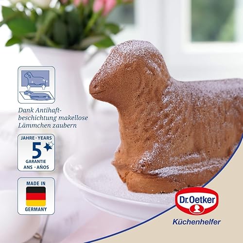 Dr. Oetker 1871 Moule à gâteau en forme d'agneau, Moule gâteau, Moule agneau Pascal, Moule gâteaux de Pâques, Acier inoxydable, Doré, 27,5 x 15 cmx 6,5 cm, 900 ml, Or - Nail Gallerys