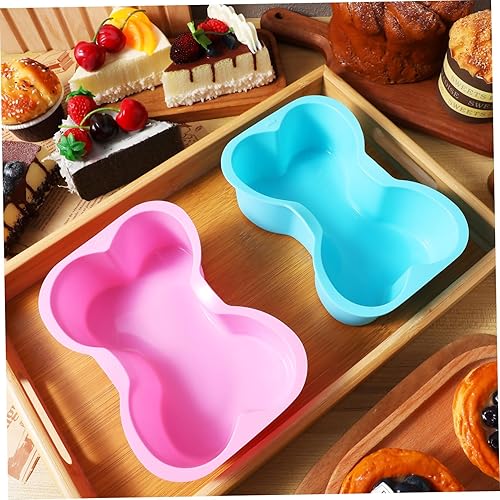 LABRIMP Lot de 2 moules à gâteau en silicone en forme d'os pour chien - Pour anniversaire de chien, friandises et biscuits pour chien - Nail Gallerys