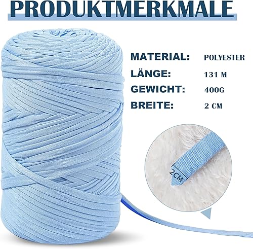 Fil T shirt pour crochet,400 g Polyester en Tissu Chunky Tshirt Yarn,Fil textile pour Paniers au Crochet, Adapté aux sacs à main, Sacs, Tapis, Décoration Intérieure, Bricolage Rouge - Nail Gallerys