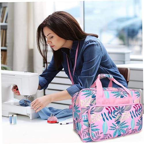 Pineeseatile Sac de Machine à Coudre, Sac de Machine à Coudre Un boîtier Motif Feuille capacité avec poignée et Fermeture glissière - Nail Gallerys