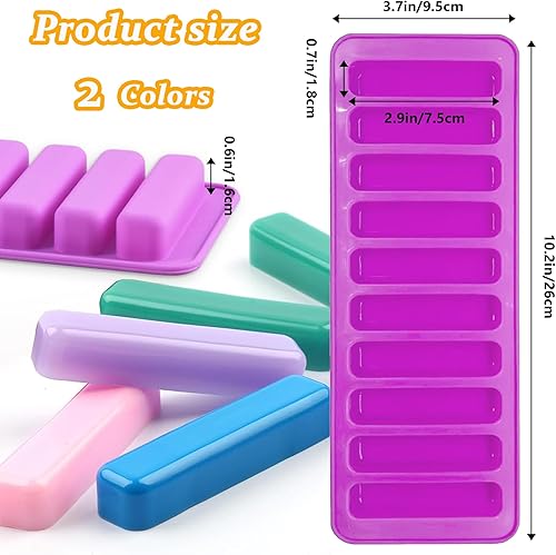 XCSJ 2pcs Moule Barre de Céréales Moule Silicone Rectangulaire 10 Cavités Anti-Adhésif Moule Finger Moule en Silicone à Biscuits Rectangulaire pour Barres à Céréales, Barre Au Chocolat, Biscuits (A) - Nail Gallerys