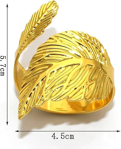 Lvjkes 12 Pièces Rond de Serviette de Table, Rond de Serviette de Table personnalisé, Rond de Serviette Creux élégant, pour Mariage Banquet Anniversaire Fête Anniversaire Décoration De Table (Or) - Nail Gallerys