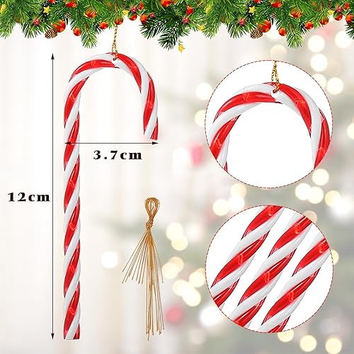 Naler 12 pcs Canne de Bonbons Plastique de Noël Rouge et Blanc Candy Cane à Suspendre Mural Arbre de Fête Décorations - Nail Gallerys