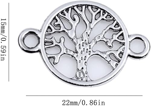 Jikekiroto Arbre de Vie connecteur Métal avec Pendentif en forme d'arbre de Vie Connecteurs en Métal pour Bijoux en forme d'arbre de Vie Arbre de Vie Argent Bracelet Connecteur de Bijoux 18PCS - Nail Gallerys