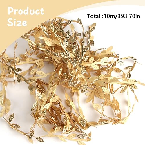 10M Guirlande Artificielle de Feuilles Feuille Garniture Ruban, Décoré de Vigne Communion Guirlande Fleurs Artificielles Décoré de Vigne pour Bricolage Artisanat Fête Mariage Bapteme Décoration - Nail Gallerys