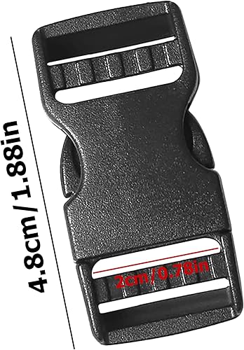 Lot de 4 boucles rectangulaires en plastique à dégagement rapide pour bagages, sac à dos, sangle (20 mm), Noir , taille unique - Nail Gallerys