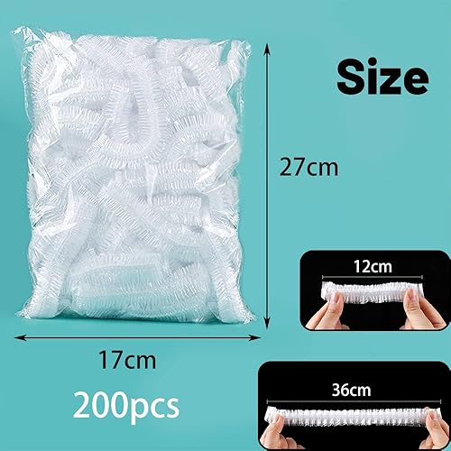 Sacs de Conservation Frais 200 Pièces, XiXiRan Couvercle de Protection Alimentaire élastiques, Couvre Plat Plastique Extensible Transparent, Ou comme bonnet de douche portable, mini-serre - Nail Gallerys