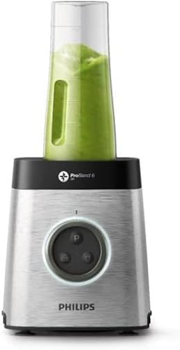 Philips Avance Collection Blender haute vitesse, Technologie ProBlend, 1400 W, ProBlend 6 3D, Bol en verre de 1,8 l, Lames amovibles, 2 gourdes, Verre (HR3665/00) - Nail Gallerys