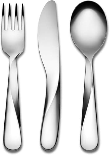 Alessi Giro Kids Collection UNS06S3 - Ensemble de Couverts pour Enfants pour les Premiers Déjeuners Seuls, Acier Inoxydable 18/10, Gris - Nail Gallerys