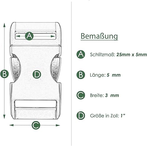 BYTLEOUTJ Lot de 2 boucles à dégagement rapide en métal de 25 mm pour ceintures, sacs à dos et sangles, avec 2 boucles réglables pour une fixation sûre, N°, NO - Nail Gallerys