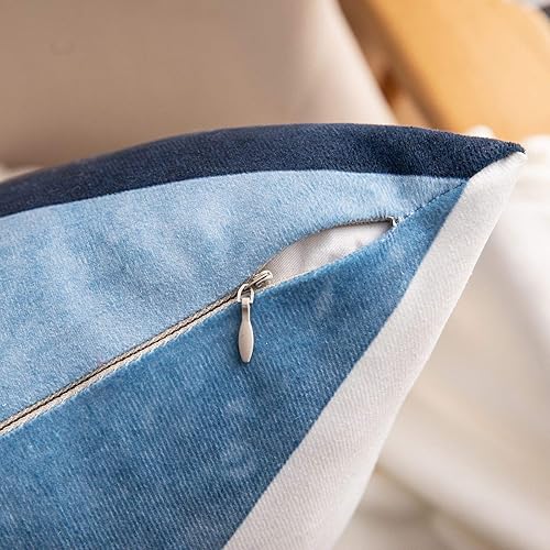 MIULEE Scandinave Housse de Coussin Décorative en Polyester Motif Imprimé de Losange Taie d'oreiller Taille Throw Housse de Coussin Décoration pour Canapé Salon Maison 45X45 CM, 2 Pièces Bleu - Nail Gallerys