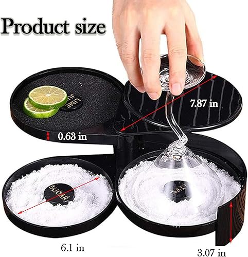 Xusxes Rimmer Cocktail Bordure En Verre à 3 Niveaux Rimmer De Sucre De Sel De Margarita Margarita Salt Rimmer Bar Verre Rimmer Glass Rimmer Convient à l'atmosphère de torréfaction - Nail Gallerys