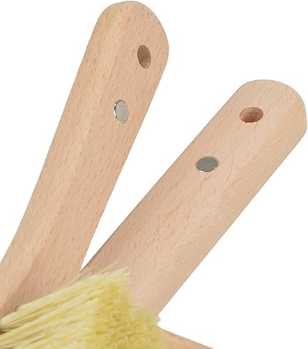 Homéa, Pelle Balayette Bois et Métal 31 x 24 x H7 cm Blanc Nature Vintage - Nail Gallerys