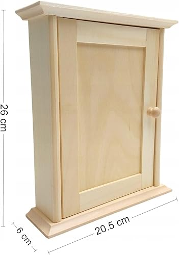 Wooden World - Armoire à clés en Bois avec Porte et 6 Crochets - Nail Gallerys