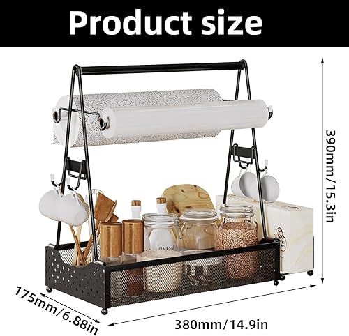 Panier à ustensiles de barbecue, avec porte-serviettes en papier et 4 crochets, organisateur d'épices de cuisine pour le camping, la cuisine - Nail Gallerys