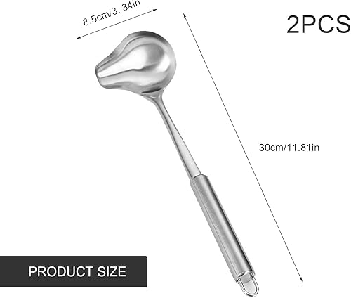 BUDPSI Louche Bec Verseur 2 Pièces, Acier Inoxydable Louche à Sauce, en Forme de Bec de Canard Louche Cuisine, avec Oreilles Pendantes, pour Contenir Sauce, Soupe et Vin et Condiments - Nail Gallerys