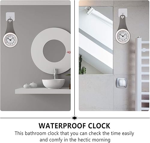 Besportble Horloge murale, étanche, silencieuse, avec ventouse, pour salle de bain, à suspendre - Nail Gallerys