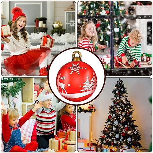Lambo Boule Gonflable Noel, Boule De Noel Géante Gonflable, Boule De Noël Gonflable en PVC, Boule De Noël pour Noël, Boule De Noël pour Décoration De Fête De Noël, Décoration du Extérieur 60cm - Nail Gallerys