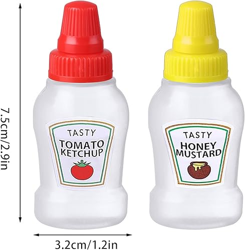 Yiohejy Mini bouteilles à condiments compressibles portables pour ketchup, boîtes à sauce pour boîte à déjeuner, distributeurs de vinaigrettes, pour l'école, le camping, le pique-nique, - Nail Gallerys