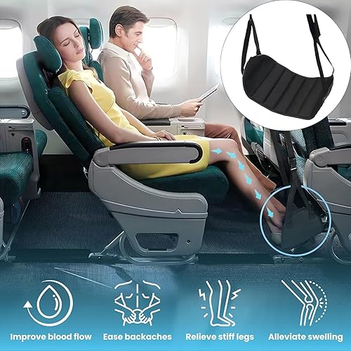 QHFlashbuy Repose-Pieds de Voyage,Repose-Pied pour Avion,Réglable Hamac de Pied,Travel Foot Hommock pour Avion et Bureau - Nail Gallerys