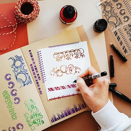 GLOBLELAND Tampons Transparents en Forme de Cercle pour Scrapbooking Lignes Circulaires Tampons Transparents en Silicone pour la Fabrication de Cartes Journal Décoration 5.91x5.91 pouce - Nail Gallerys