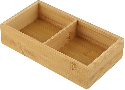 Plateau de service rectangulaire en bambou à compartiments multiples pour le service de nourriture, le rangement de bijoux (9 Grids) - Nail Gallerys